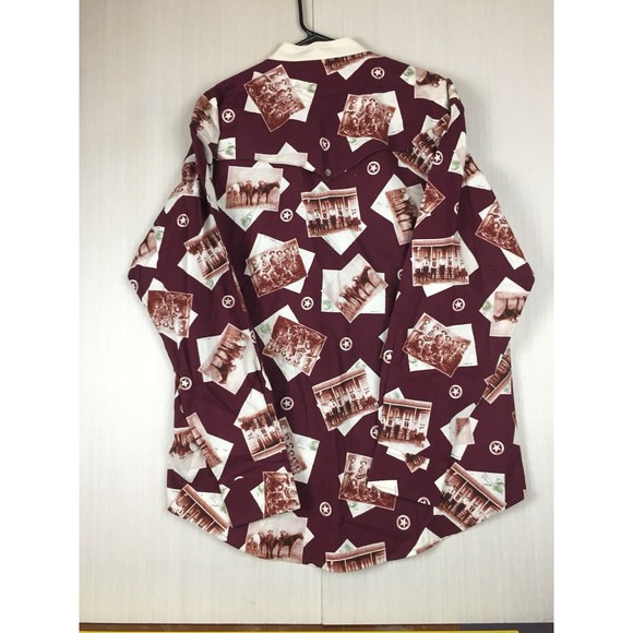 WRANGLER TEXAS RANGER Men's Multi-Colored Graphic Long Sleeve Western Shirt L/G - Picture 7 of 12